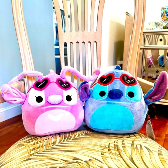 Disney Other - *NEW* DISNEY SQUISHMALLOW PINK ANGEL & BLUE STITCH PLUSH SET